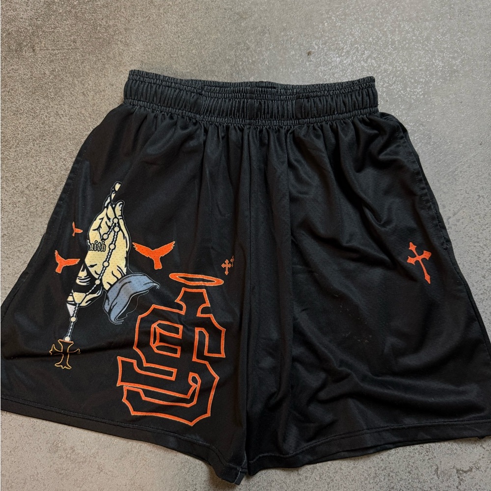 Black Graphic Men's Shorts